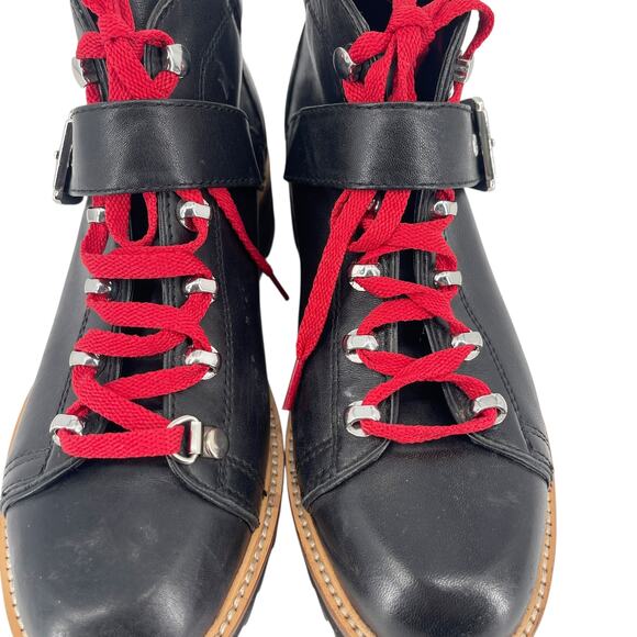 Marc Fisher Indre Hiker Boot with Red Laces Moto Lug Sole Winter Fit - Picture 5 of 13